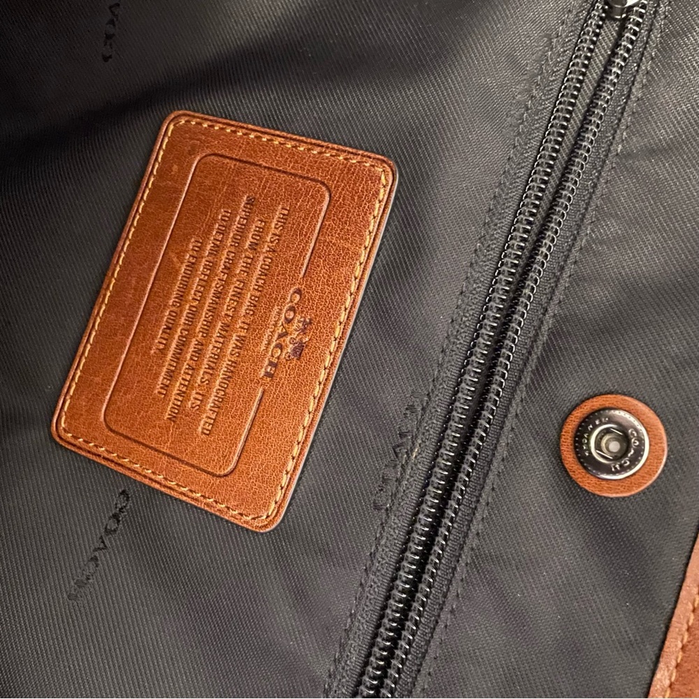 Coach Brown Leather Dark Saddle Backpack - Picture 9 of 9